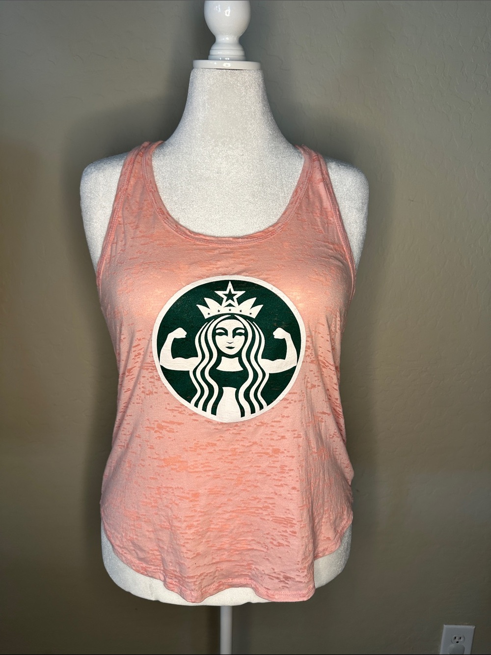 Pink Graphic Muscle Tank Top with Logo